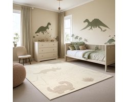 the carpet Elisa – Kinder Vloerkleed & Speelkleed voor Kinderkamer – Onderhoudsvriendelijk & Duurzaam – Crème – 80 x 150 cm