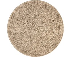 the carpet Kansas – robuust in- & outdoor vloerkleed met natuurlijk cirkelpatroon, weatherproof & UV-bestendig, naturel cirkel 120 cm rond