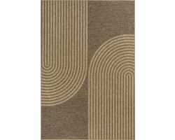 the carpet Kansas – robuust in- & outdoortapijt met modern lijnpatroon, naturel 80 x 150 cm