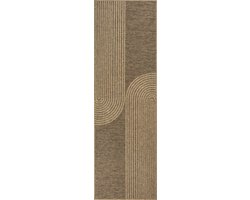 the carpet Kansas – robuust in- & outdoortapijt met modern lijnpatroon, naturel 80 x 250 cm