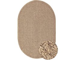 the carpet Kansas – weerbestendig buitenkleed in jute-look, robuust & onderhoudsvriendelijk, naturel 140 x 200 ovaal cm