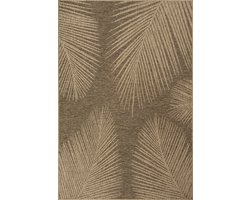 the carpet Kansas – weerbestendig buitenkleed met antisliprug, duurzaam & onderhoudsvriendelijk, naturel met palmmotief 160 x 230 cm