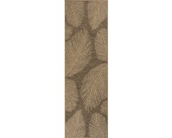 the carpet Kansas – weerbestendig buitenkleed met antisliprug, duurzaam & onderhoudsvriendelijk, naturel met palmmotief 80 x 250 cm