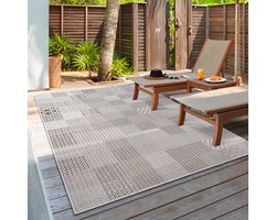 the carpet Lagos robuust buitentapijt, modern, weerbestendig & UV-bestendig, voor balkon, terras en serre, maar ook geschikt voor de keuken, vlak geweven, Cream, 200 x 290 cm