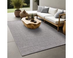 the carpet Maldives– Slijtvaste buitenkleed in Boho- & Vintage-stijl, weerbestendig, UV-bestendig & onderhoudsvriendelijk, ideaal voor balkon, terras, tuin & woonkamer, Grijs, 160 x 230 cm