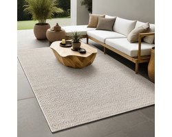 the carpet Maldives– Slijtvaste buitenkleed in Boho- & Vintage-stijl, weerbestendig, UV-bestendig & onderhoudsvriendelijk, ideaal voor balkon, terras, tuin & woonkamer, Bruin, 160 x 230 cm