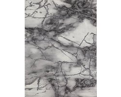 the carpet Marmer Modern dichte korte pool woonkamer slaapkamer vlorkleed, designer tapijt, elegante glans, glanzende vezel, pluizig, modieus, marmer look, abstract, Grey, 200 x 290 cm