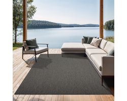 the carpet Mistra – robuust buitentapijt, modern & weerbestendig, voor balkon, terras, keuken of serre, antraciet, 120 x 170 cm
