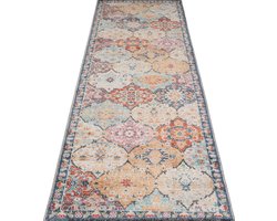 the carpet Palma – Indoor & Outdoor vloerkleed, weerbestendig & onderhoudsvriendelijk, patchwork met oosters motief in multicolor, 80 x 300 cm