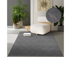 the carpet Rio – tapijt met 3D golfpatroon en antislip rug, antraciet 160 x 220 cm