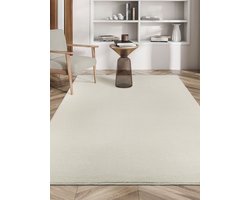 the carpet Suez Luxueus, zacht woonkamer tapijt, onderhoudsvriendelijk en antislip achterkant, Crème, 120 x 160 cm