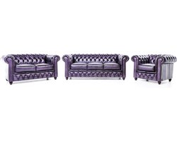 The Chesterfield Brand Original Antiek Paars 1+2+3 zits