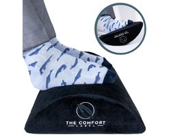 The Comfort Label Voetensteun bureau - Ergonomische Voetensteun voor thuiswerken of op kantoor - Voetenbankje Actieve zithouding - Wasbare Hoes –  Anti-Slip Onderkant - Zwart