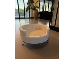 The Dog Label - hondenbank - huisdierenbank – hondenmand – op pootjes - teddy creme