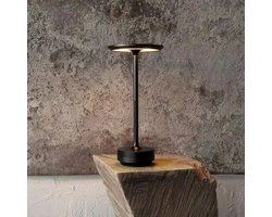 The Home Office - Tafel lamp - Bureaulamp - Elegant Design - Met Dimfunctie - Tafellamp Oplaadbaar - 3 Lichtstanden - Zwart
