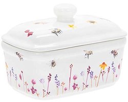 The Leonardo Collection Busy Bees Boterschaal, fijn porselein, veelkleurig, 17x10x11cm, LP93887