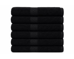 The Linen Room handdoeken – 70 x 140 cm – Set van 6 – 100% Katoen – 650 GSM Dubbelgetwijnd 20/2 Garen – OEKO-TEX® – Extra Zacht & Hoog Absorberend – Antraciet