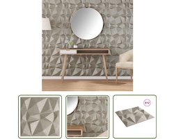 The Living Store 12 st Wandpanelen diamant 3 m² 50x50 cm XPS beton - Wandpanelen - Beton Look - Diy Wanddecoratie - Muurbekleding - Woonaccessoires