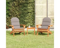 The Living Store 3-delige Loungeset Adirondack massief acaciahout - Loungestoel - Tuinset - Acacia Hout - Lounge Set - Outdoor Furniture