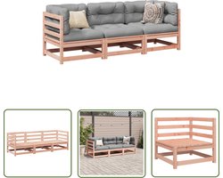 The Living Store 3-delige Loungeset massief douglas vurenhout - Tuin Lounge Set - Loungebank - Tuinset - Hout Meubel - Douglas Hout