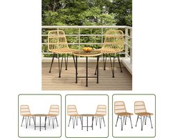 The Living Store 3-delige Tuinset poly rattan - Tuinmeubel - Bistroset - Lounge Set - Outdoor Furniture - Patio Set