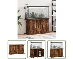 The Living Store Aquariumstandaard 101x41x58 cm bewerkt hout gerookt eikenkleur - Aquarium Standaard - Aquariumkast - Aquarium Meubel - Houten Aquarium Stand - Visbak Standaard