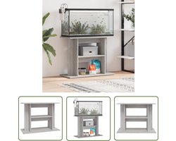 The Living Store Aquariumstandaard 80x35x60 cm bewerkt hout grijs sonoma - Aquarium Standaard - Aquarium Kast - Aquariums Accessoires - Houten Aquarium Stand - Aquarium Meubel