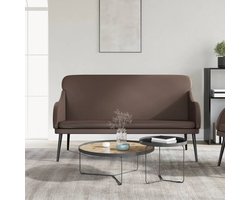 The Living Store Bank - Bruin Kunstleer - 110 x 76 x 80 cm - Comfortabele zitting - Metalen frame