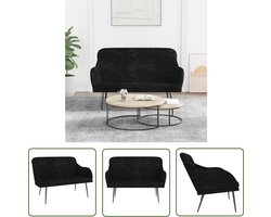 The Living Store Bank - s - Meubelen - 110x76x80 cm - Fluweel - Zwart