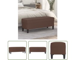 The Living Store Bankje 100x35x41 cm kunstleer bruin - Bankje - Tuinbank - Bruine Bank - Kunstleder Bank - Comfortabel Bankje