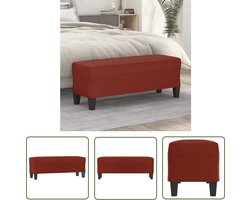 The Living Store Bankje 100x35x41 cm kunstleer wijnrood - Moderne Bank - Kunstleder Bank - Rood Bankje - Salonbankje - Bijzettafel