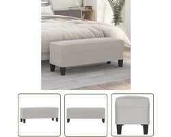 The Living Store Bankje 100x35x41 cm microvezelstof stof lichtgrijs - Zitbankje - Benodigdheden Thuis - Salon Meubilair - Stoffen Bankje - Grijs Bankje