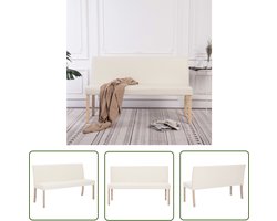The Living Store Bankje 139,5 cm kunstleer crème - Banken - Salon Meubels - Klassieke Bank - Stoffen Bank - Kruipend Bankje