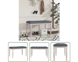The Living Store Bankje 80x40x49 cm fluweel donkergrijs - Halbankje - Vintage Meubilair - Fluweel Bank - Donkere Grijze Bank - Salonbank
