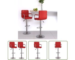 The Living Store Barkrukken - Kunstleren bekleding - Verchroomd stalen basis - In hoogte verstelbaar