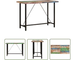 The Living Store Bartafel 150x70x107 cm massief gerecycled hout en ijzer - Bartafel - Eetkamertafel - Salontafel - Multifunctionele Tafel - Recycled Wood Furniture