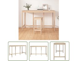 The Living Store Bartafel 180x80x110 cm massief grenenhout - Bartafel - Houten Bartafel - Grenenhouten Bartafel - Rustic Tafellamp - Salontafel