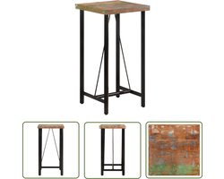 The Living Store Bartafel 55x55x107 cm massief gerecycled hout en ijzer - Bartafel - Bistrotafel - Recycelfurniture - Tweedehands Meubilair - Industrieel Design