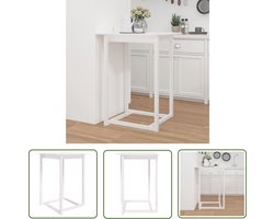 The Living Store Bartafel 80x80x110 cm massief grenenhout wit - Houten Bartafel - Bartafel Kopen - Bistrotafel - Cafetafel - Vita Xl