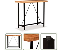 The Living Store Bartafel Industrieel - 120 x 60 x 107 cm - Massief acaciahout en staal