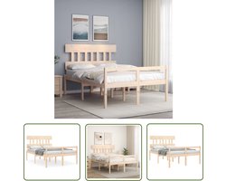 The Living Store Bed Grenenhouten - Bedframe 140x200 cm - Massief Grenen - Multiplex Lattenbodem - Functioneel Hoofd- en Voeteneinde