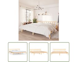 The Living Store Bedframe massief grenenhout 180x200 cm - Massief Hout Bed Frame - Grenenhout Bed - Super King Bed - Boxspring Bed - Tweepersoons Bed