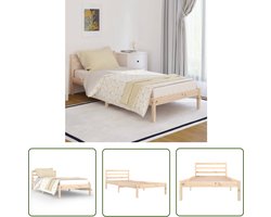 The Living Store Bedframe massief grenenhout 90x200 cm - Houten Bedframe - Grenenhout Bed - Modern Bed - Slaapkamer Meubels - King Size Bed