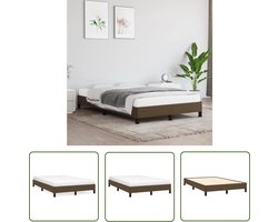 The Living Store Bedframe zonder matras 120x200 cm stof donkerbruin - Bed Frame - Donkere Bruine Bed - Houten Bed Frame - Tweepersoons Bed - Boxspring Bed