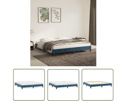 The Living Store Bedframe zonder matras 180x200 cm fluweel donkerblauw - Donkerblauw Bed Frame - Fluweel Bed Frame - Tweepersoons Bed Frame - Boxspring Bed Frame - Bed Frame Met Hoofdbord