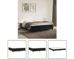 The Living Store Bedframe zonder matras 180x200 cm fluweel zwart - Boxspring Frame - Zwarte Boxspring - Velvet Bedframe - Tweepersoons Bed - Boxspring Kopen