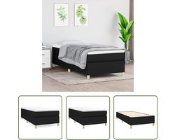 The Living Store Bedframe zonder matras 90x200 cm stof zwart - Boxspring Frame - Bedframe - Tweepersoons Bed - Één Persoons Bed - Zwart Bed