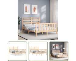 The Living Store Bedframe zonder matras massief grenenhout 120x200 cm - Massief Grenen Bed Frame - Hoofd- En Voeteneinde - Wooden Bed Frame - Tweepersoons Bed - Boxspring Bed