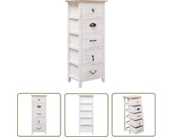 The Living Store Bijzetkast 35x25x87 cm paulowniahout - Ladekast - Bijzetkast - Paulowniahout - Opbergkast - Salontafel