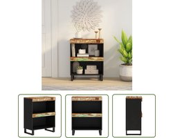 The Living Store Bijzetkast 60x33x75 cm massief gerecycled hout - Bijzetkast - Industrieel Design - Massief Gerecycled Hout - Vintage Kast - Houten Bijzetkast